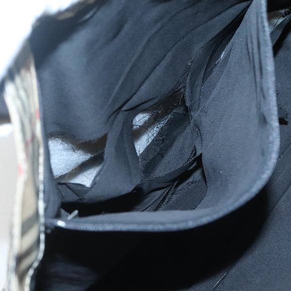 BURBERRY Nova Check Blue Label Hand Bag Nylon Beige Silver Auth 122940 - Picture 11 of 16